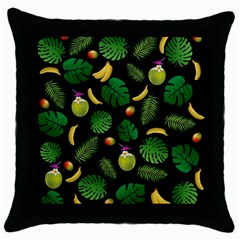 Tropical pattern Throw Pillow Case (Black)