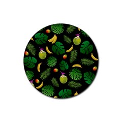 Tropical Pattern Rubber Coaster (round)  by Valentinaart