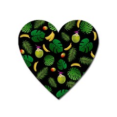 Tropical Pattern Heart Magnet by Valentinaart