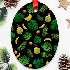 Tropical pattern Oval Ornament (Two Sides)