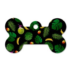 Tropical pattern Dog Tag Bone (Two Sides)