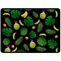 Tropical Pattern Fleece Blanket (large)  by Valentinaart