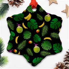 Tropical pattern Snowflake Ornament (Two Sides)