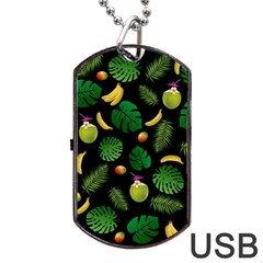 Tropical pattern Dog Tag USB Flash (One Side)