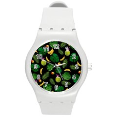 Tropical pattern Round Plastic Sport Watch (M)