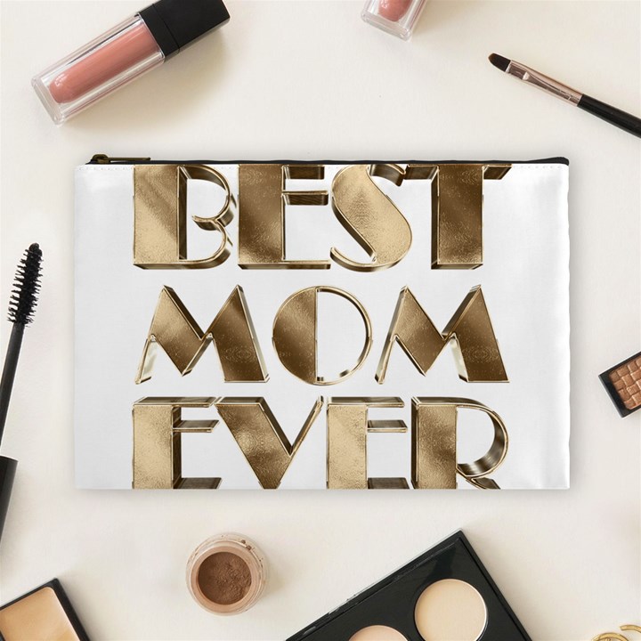 Best Mom Ever Gold Look Elegant Typography Cosmetic Bag (Large) 