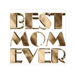 Best Mom Ever Gold Look Elegant Typography Small Satin Scarf (Square) Front