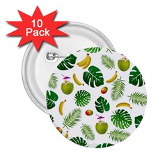 Tropical pattern 2.25  Buttons (10 pack) 