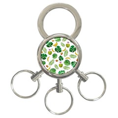 Tropical pattern 3-Ring Key Chains