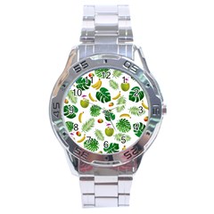 Tropical pattern Stainless Steel Analogue Watch