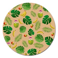 Tropical Pattern Magnet 5  (round) by Valentinaart