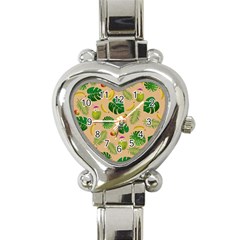 Tropical Pattern Heart Italian Charm Watch by Valentinaart