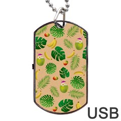 Tropical Pattern Dog Tag Usb Flash (one Side) by Valentinaart