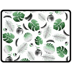 Tropical Pattern Fleece Blanket (large)  by Valentinaart