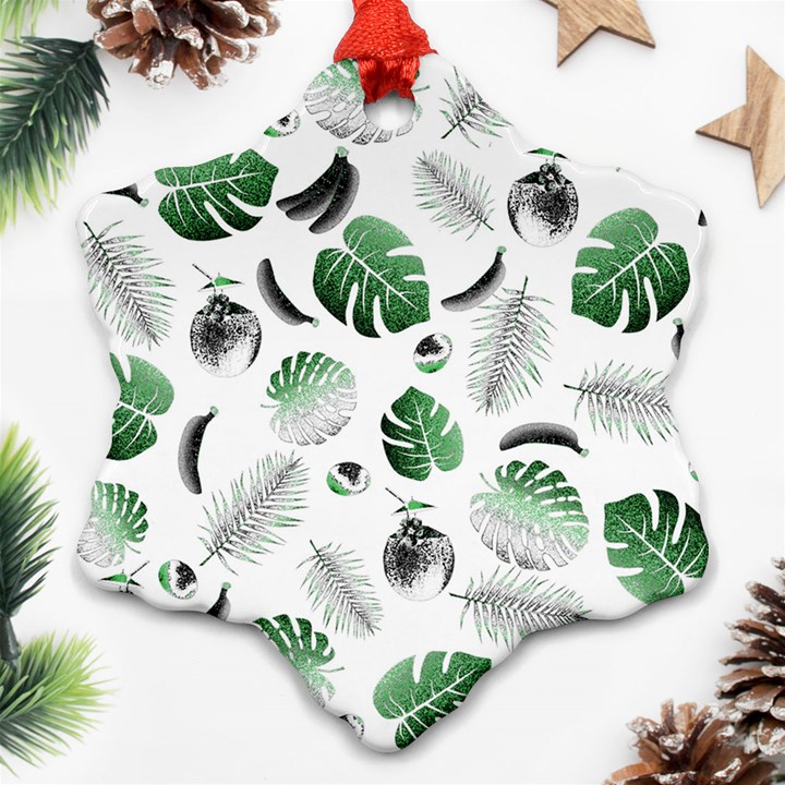 Tropical pattern Snowflake Ornament (Two Sides)