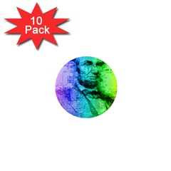 Abraham Lincoln Portrait Rainbow Colors Typography 1  Mini Magnet (10 Pack)  by yoursparklingshop