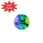 Abraham Lincoln Portrait Rainbow Colors Typography 1  Mini Buttons (100 pack)  Front