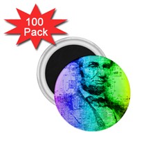 Abraham Lincoln Portrait Rainbow Colors Typography 1 75  Magnets (100 Pack)  by yoursparklingshop