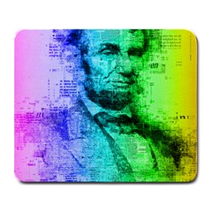 Abraham Lincoln Portrait Rainbow Colors Typography Large Mousepads by yoursparklingshop