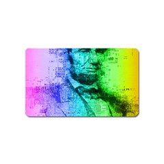 Abraham Lincoln Portrait Rainbow Colors Typography Magnet (name Card) by yoursparklingshop