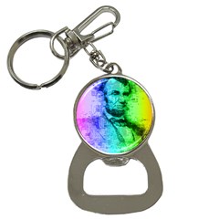 Abraham Lincoln Portrait Rainbow Colors Typography Button Necklaces by yoursparklingshop