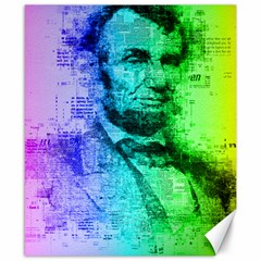 Abraham Lincoln Portrait Rainbow Colors Typography Canvas 8  X 10  by yoursparklingshop