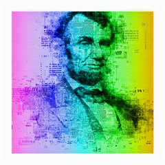 Abraham Lincoln Portrait Rainbow Colors Typography Medium Glasses Cloth (2-side) by yoursparklingshop