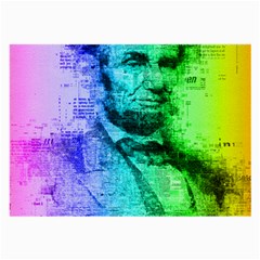 Abraham Lincoln Portrait Rainbow Colors Typography Large Glasses Cloth by yoursparklingshop