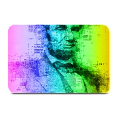 Abraham Lincoln Portrait Rainbow Colors Typography Plate Mats by yoursparklingshop