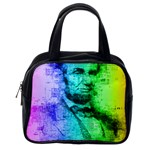 Abraham Lincoln Portrait Rainbow Colors Typography Classic Handbags (One Side) Front