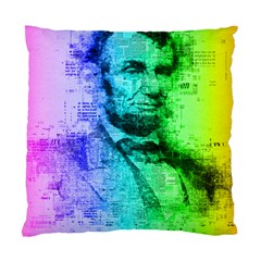 Abraham Lincoln Portrait Rainbow Colors Typography Standard Cushion Case (two Sides) by yoursparklingshop