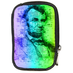 Abraham Lincoln Portrait Rainbow Colors Typography Compact Camera Cases by yoursparklingshop