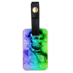 Abraham Lincoln Portrait Rainbow Colors Typography Luggage Tags (one Side)  by yoursparklingshop