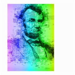 Abraham Lincoln Portrait Rainbow Colors Typography Small Garden Flag (two Sides) by yoursparklingshop