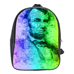 Abraham Lincoln Portrait Rainbow Colors Typography School Bags (xl)  by yoursparklingshop