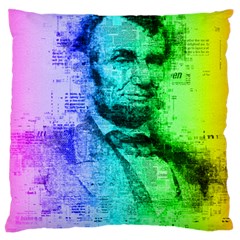 Abraham Lincoln Portrait Rainbow Colors Typography Standard Flano Cushion Case (one Side) by yoursparklingshop