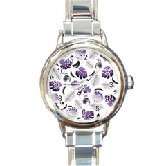 Tropical Pattern Round Italian Charm Watch by Valentinaart