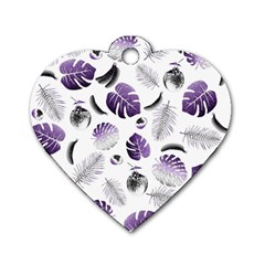 Tropical Pattern Dog Tag Heart (two Sides) by Valentinaart