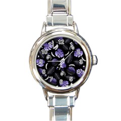 Tropical Pattern Round Italian Charm Watch by Valentinaart