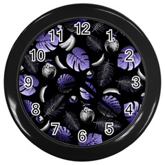 Tropical Pattern Wall Clocks (black) by Valentinaart