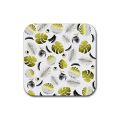 Tropical Pattern Rubber Coaster (square)  by Valentinaart