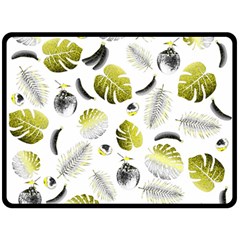 Tropical Pattern Fleece Blanket (large)  by Valentinaart