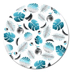 Tropical Pattern Magnet 5  (round) by Valentinaart