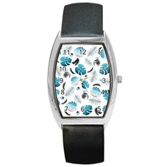 Tropical Pattern Barrel Style Metal Watch by Valentinaart