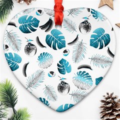 Tropical Pattern Heart Ornament (two Sides) by Valentinaart