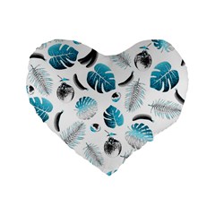 Tropical Pattern Standard 16  Premium Heart Shape Cushions by Valentinaart