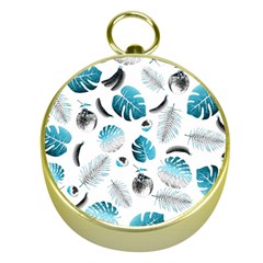 Tropical Pattern Gold Compasses by Valentinaart