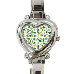 Tropical Pattern Heart Italian Charm Watch by Valentinaart