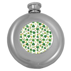 Tropical Pattern Round Hip Flask (5 Oz) by Valentinaart