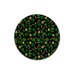 Tropical Pattern Rubber Coaster (round)  by Valentinaart